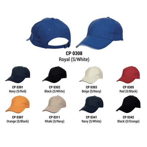 Baseball Cap with Sandwich Stripe - Cotton (AW0038) - Image 2