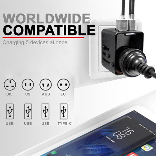 Universal Travel Adaptor with 3 USB + 1 TYPE-C Port (TA0062) - Image 2