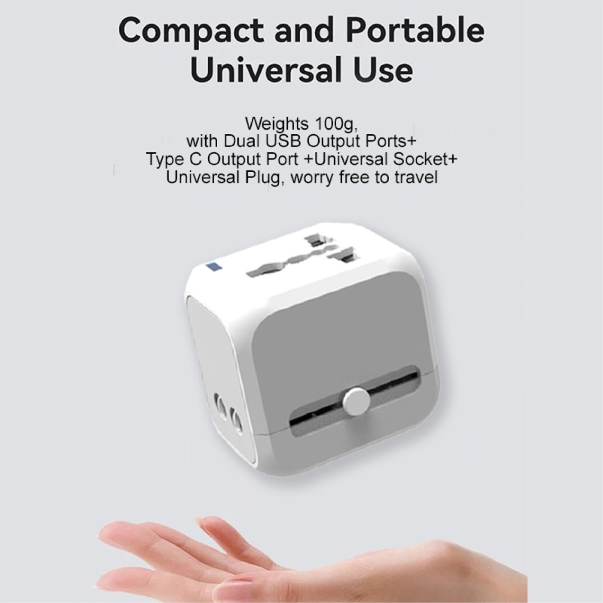 Travel Adaptor with 2 USB + 1 Type C Port_Quick Charge (TA0077) - Image 3