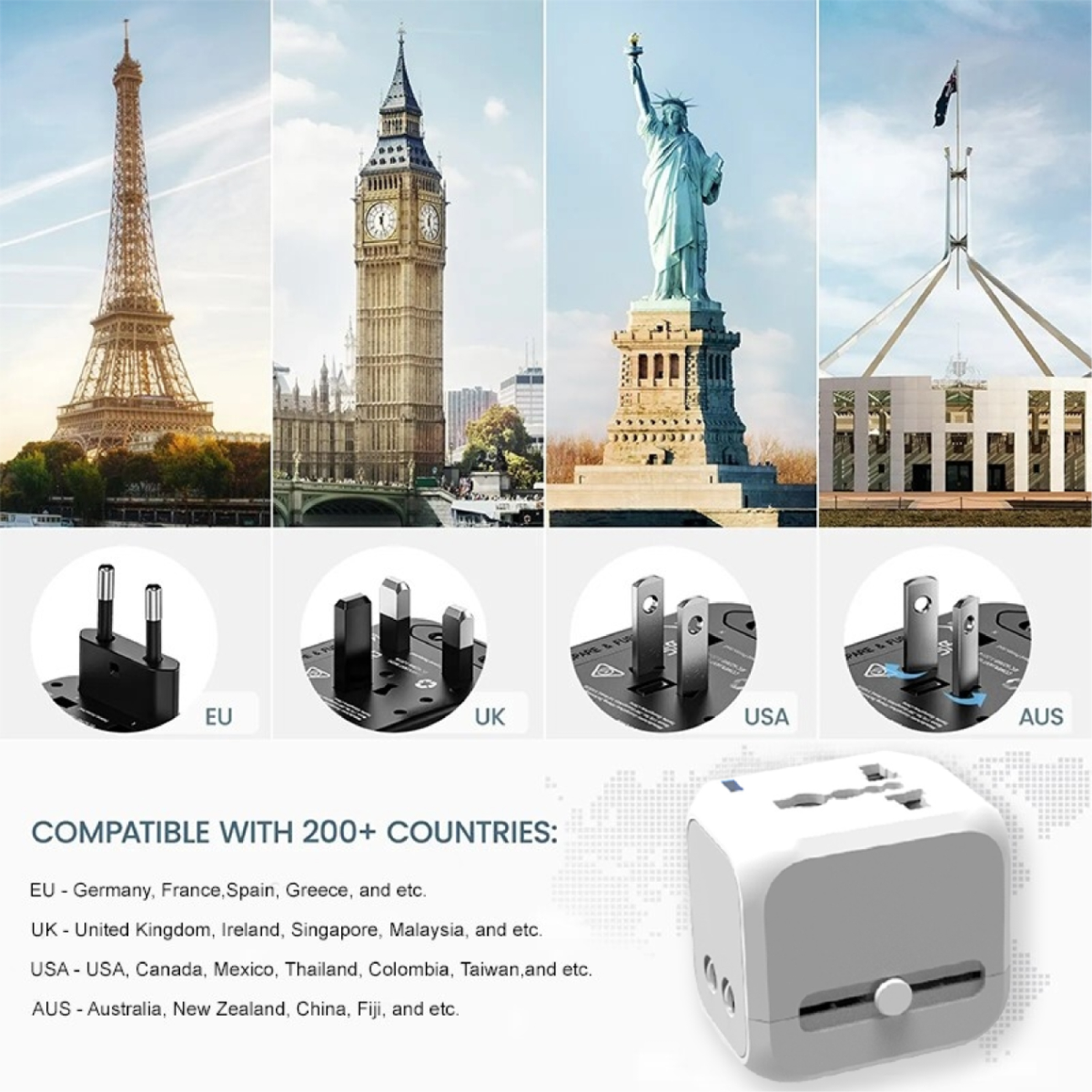 Travel Adaptor with 2 USB + 1 Type C Port_Quick Charge (TA0077) - Image 4